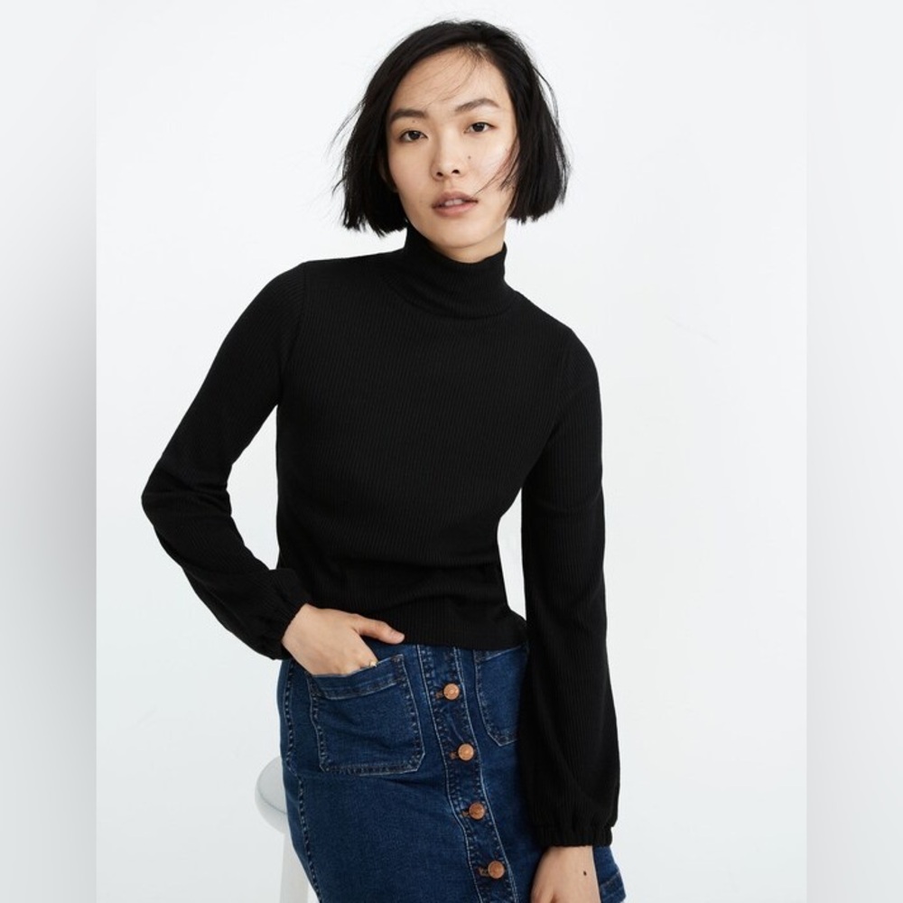 Madewell Bubble Sleeve Swing Turtleneck